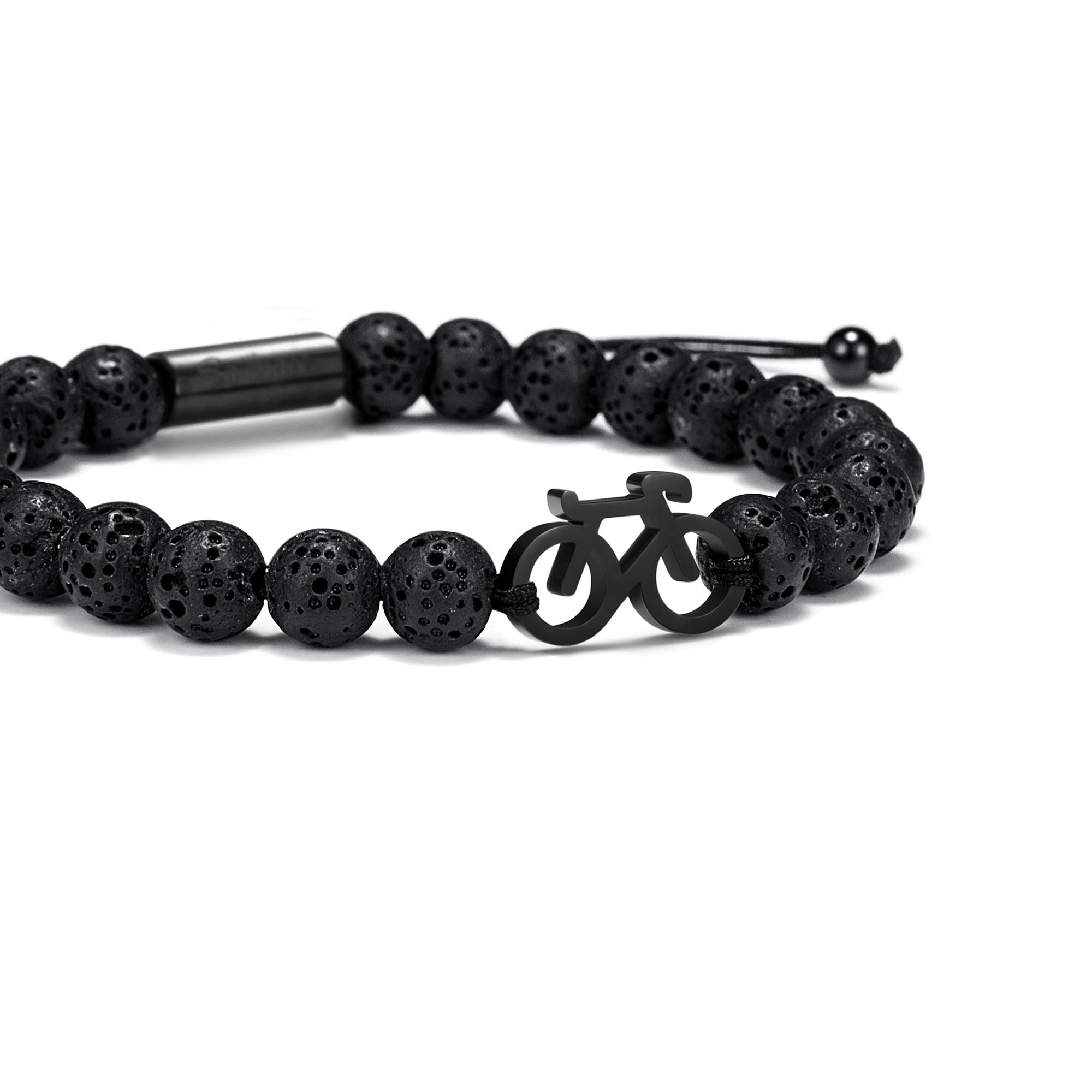 Lava Stone Black Bike Bracelet