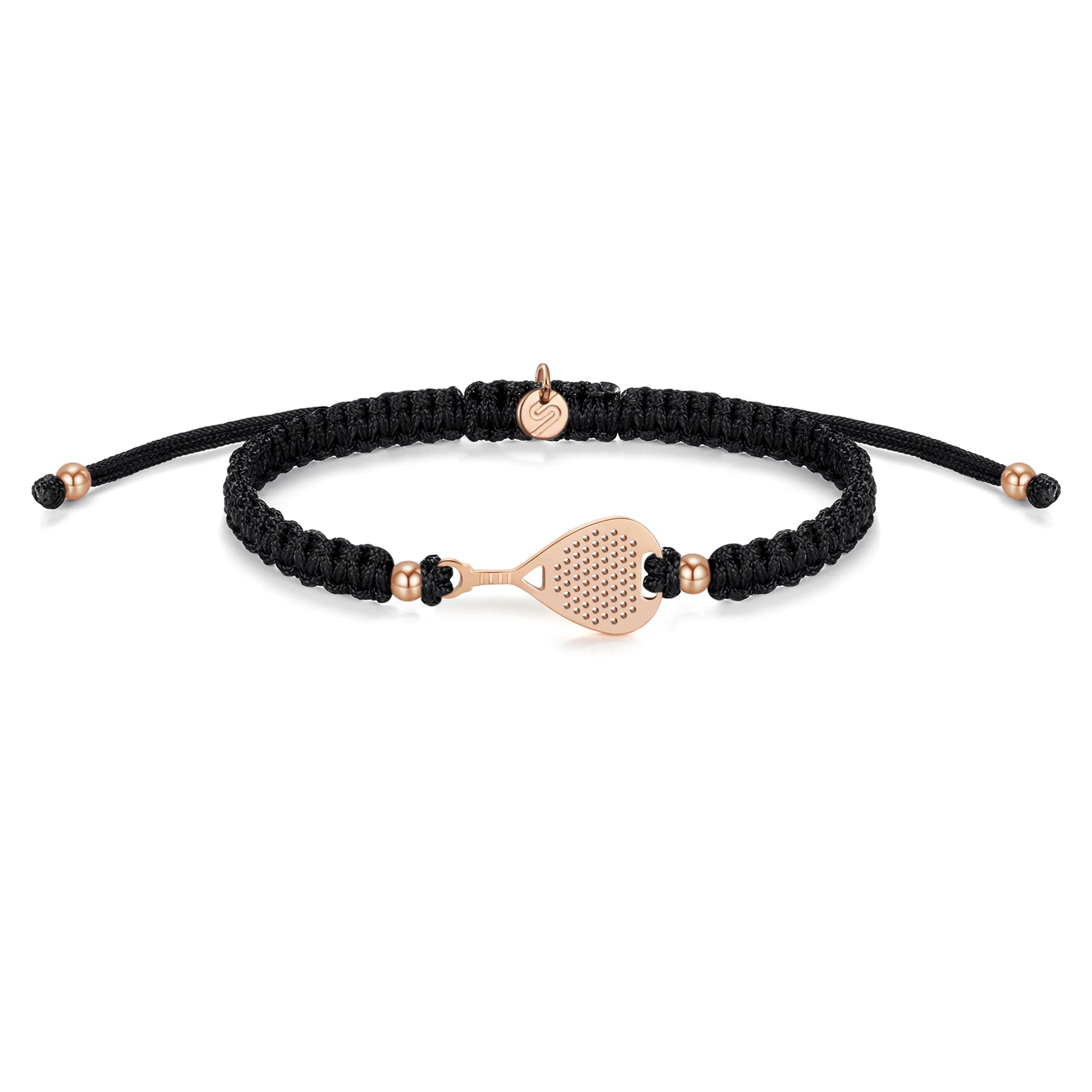 Rose Padel Black Braided Bracciale