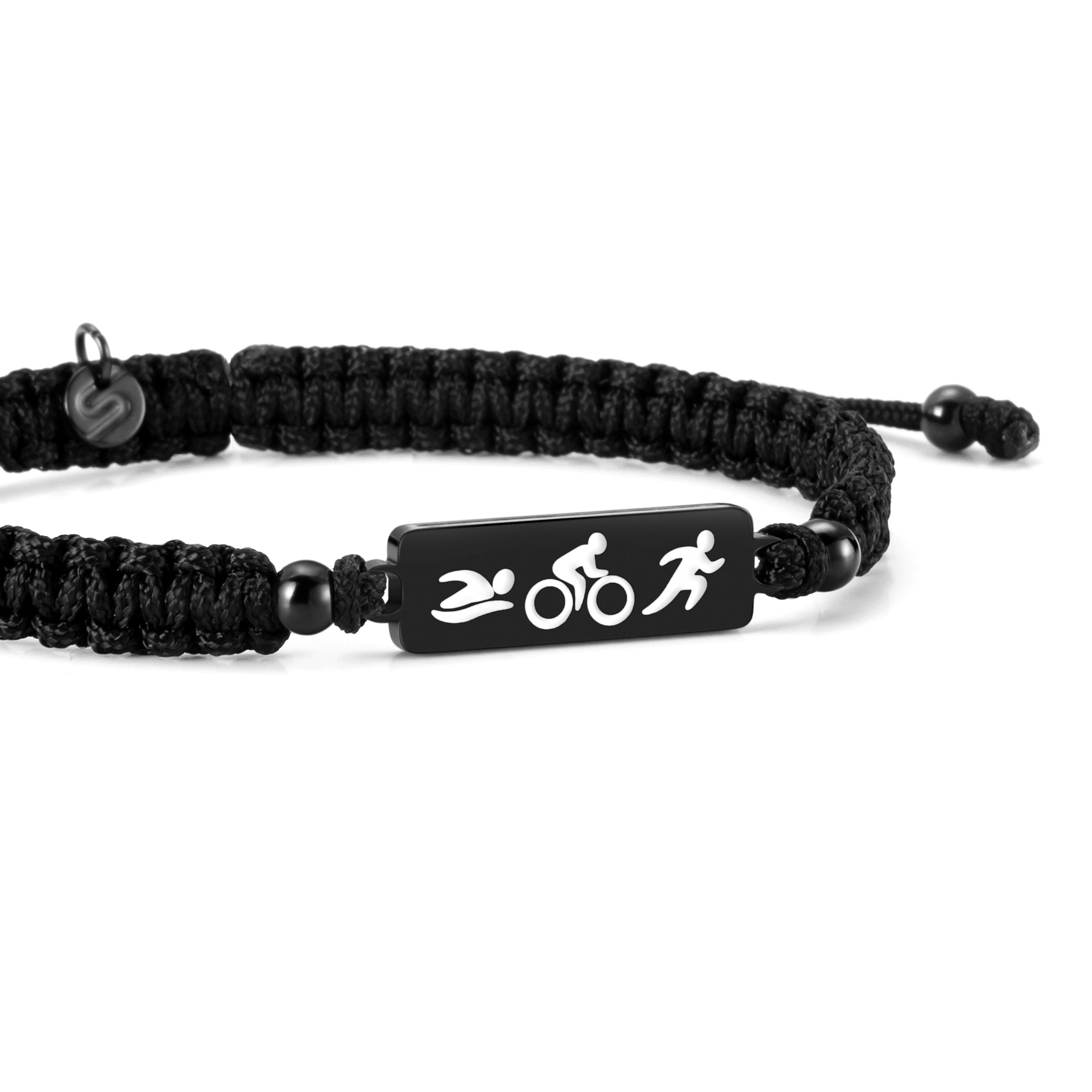 All Black Triathlon Braided Bracelet