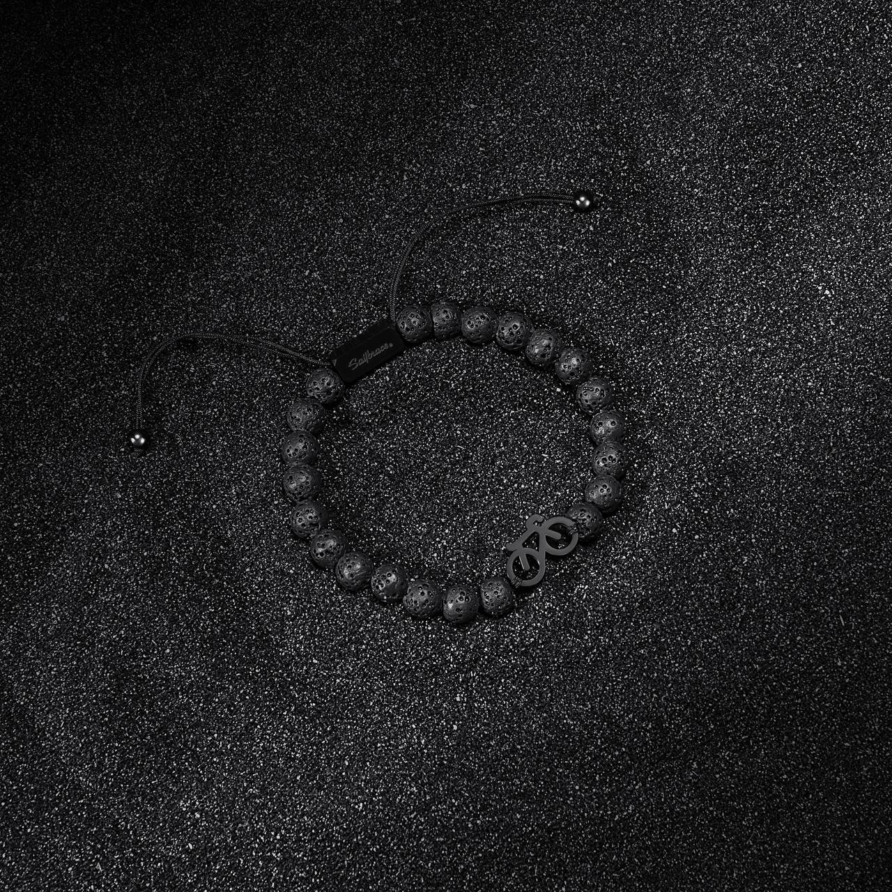 Lava Stone Black Bike Bracelet
