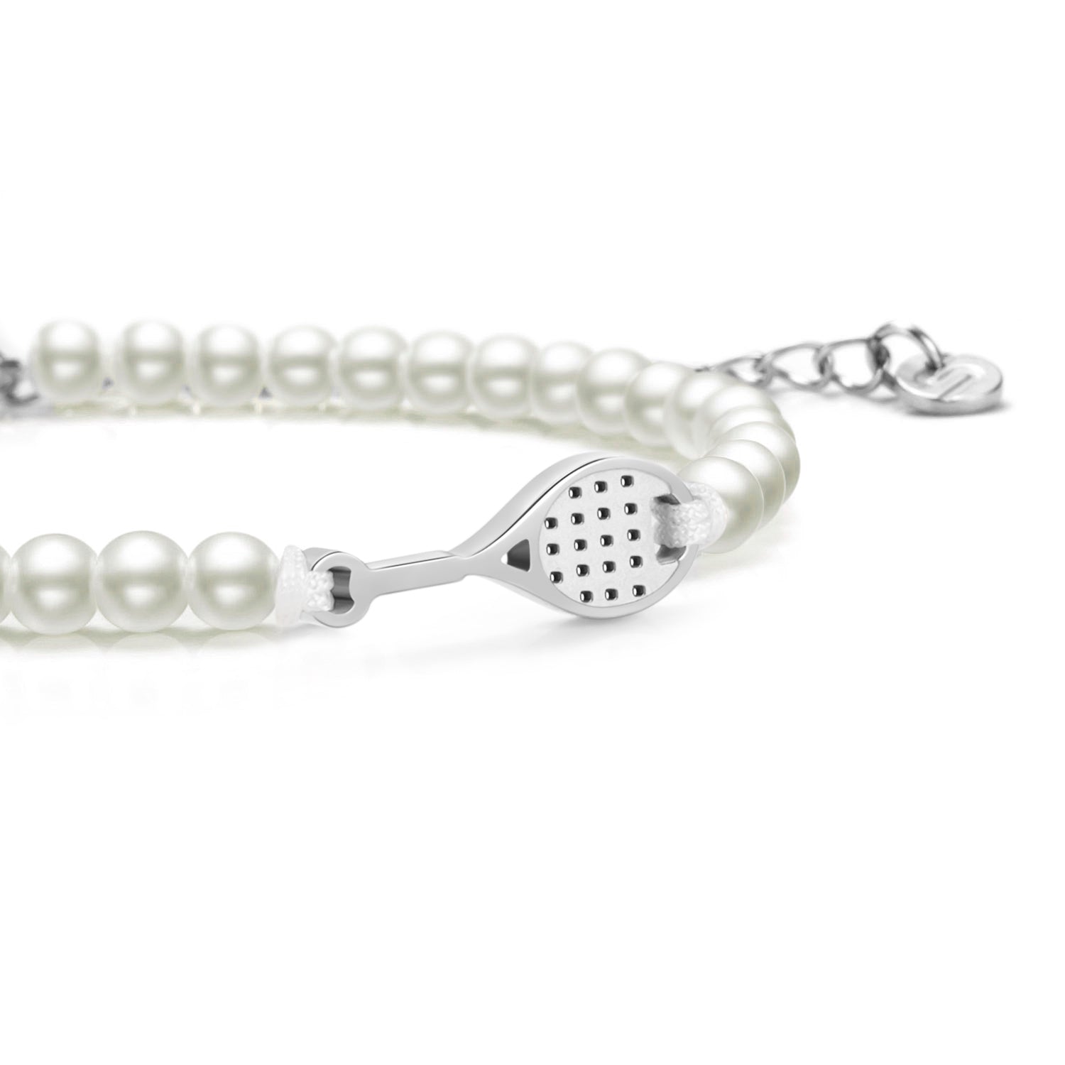 Pearl Silver Tennis Chain Bracelet
