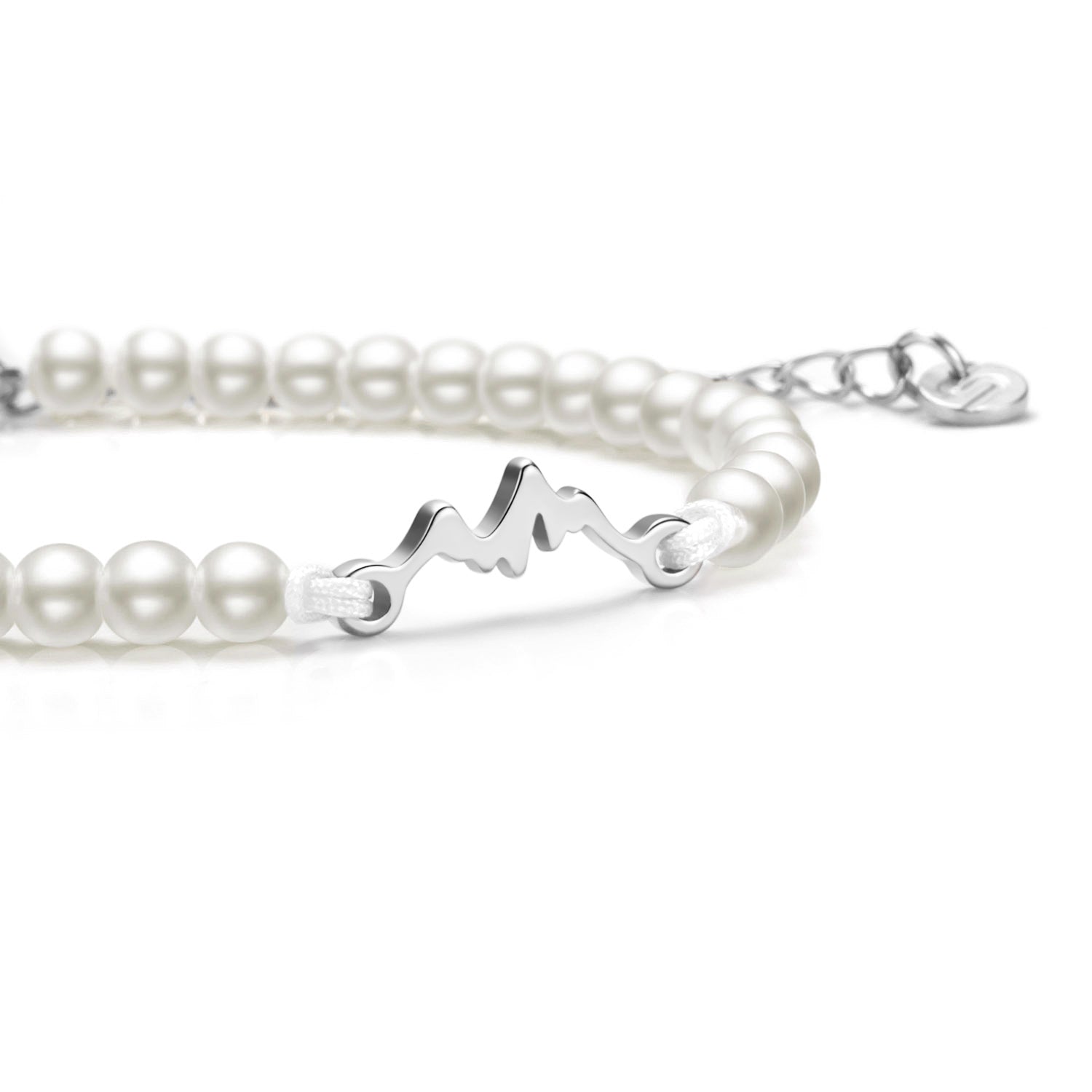 Pearl Silver Mountain Chain Bracelet