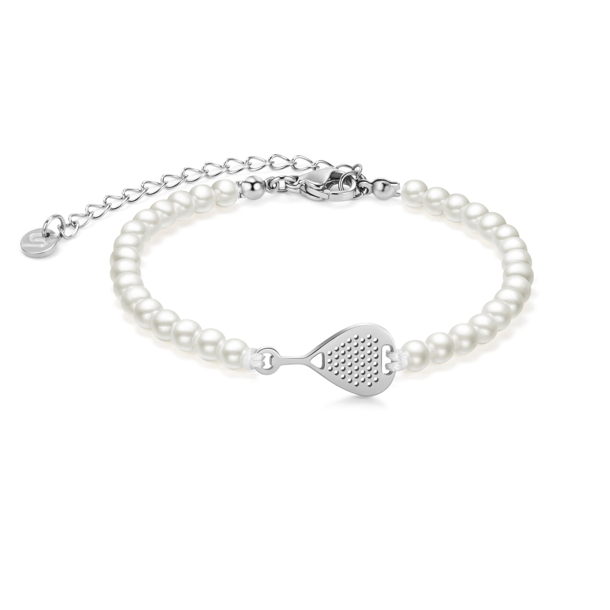 Pearl Silver Padel Chain Bracelet