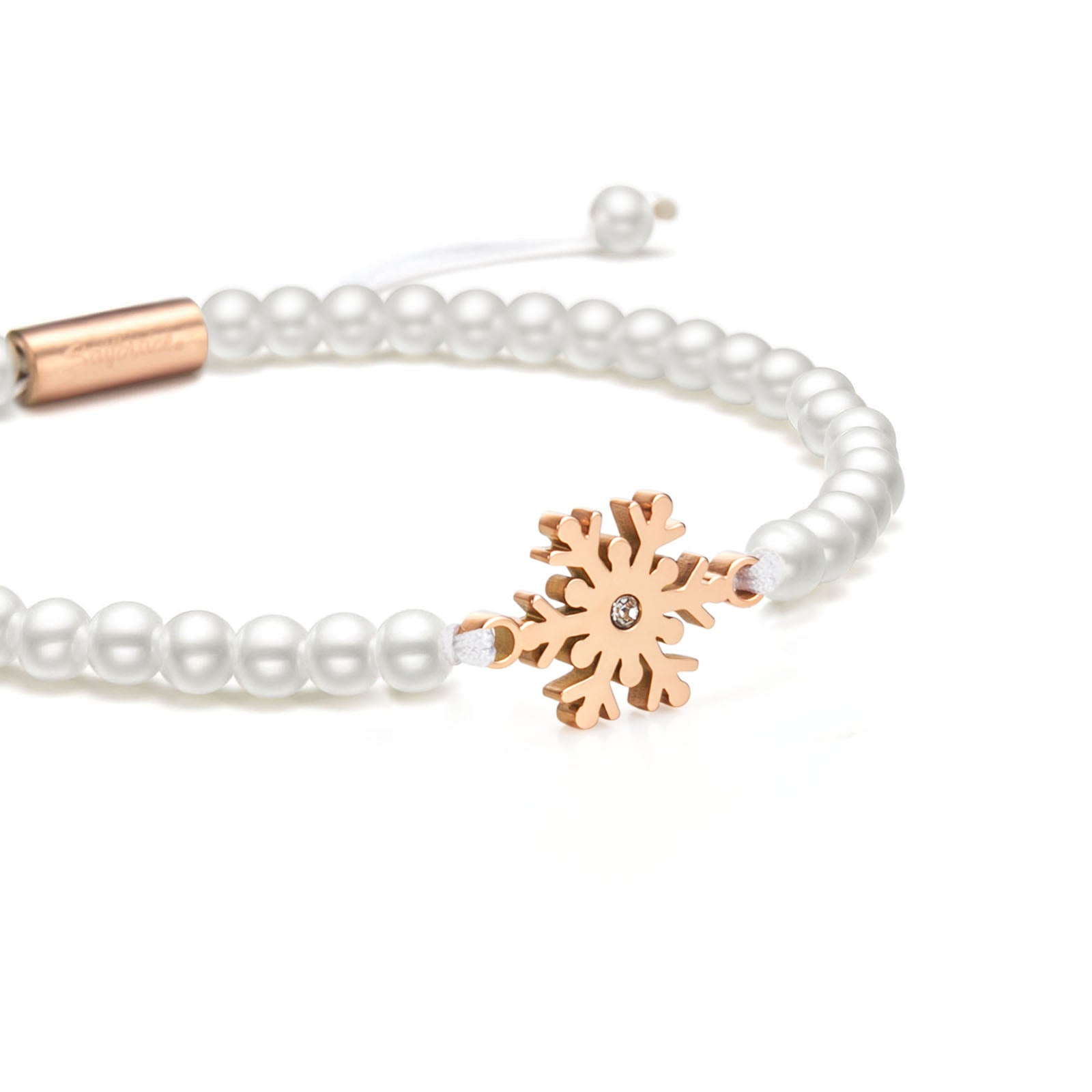 Pearl Frozen Snowflake Bracelet