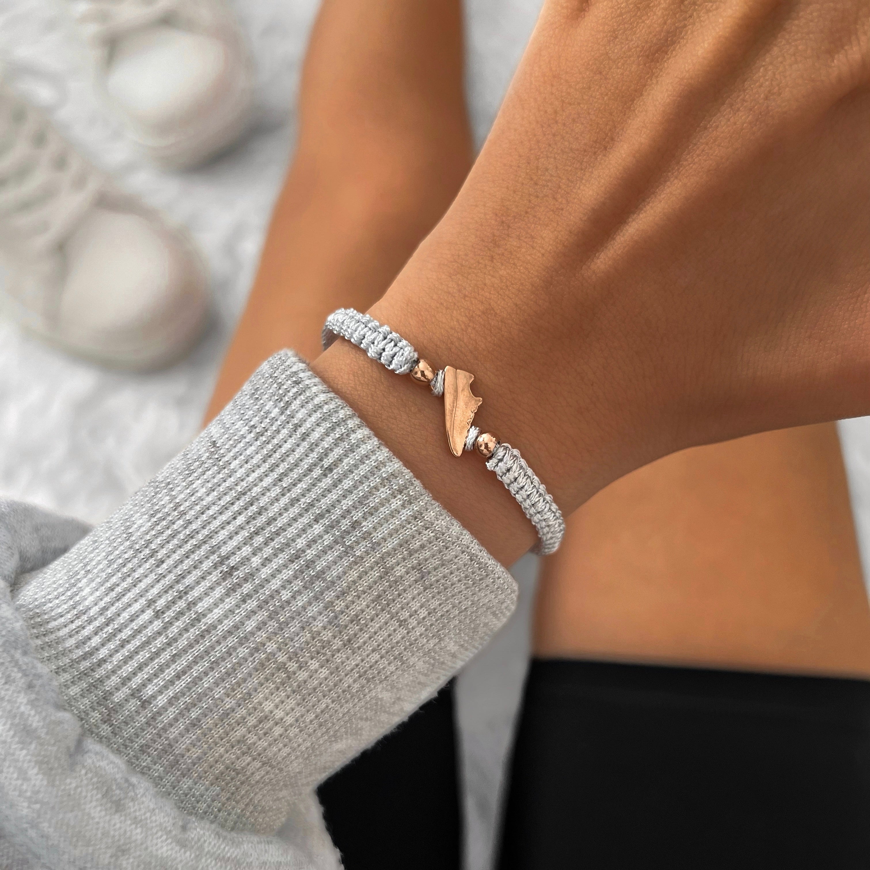 Bracelet tressé gris Rose Runner