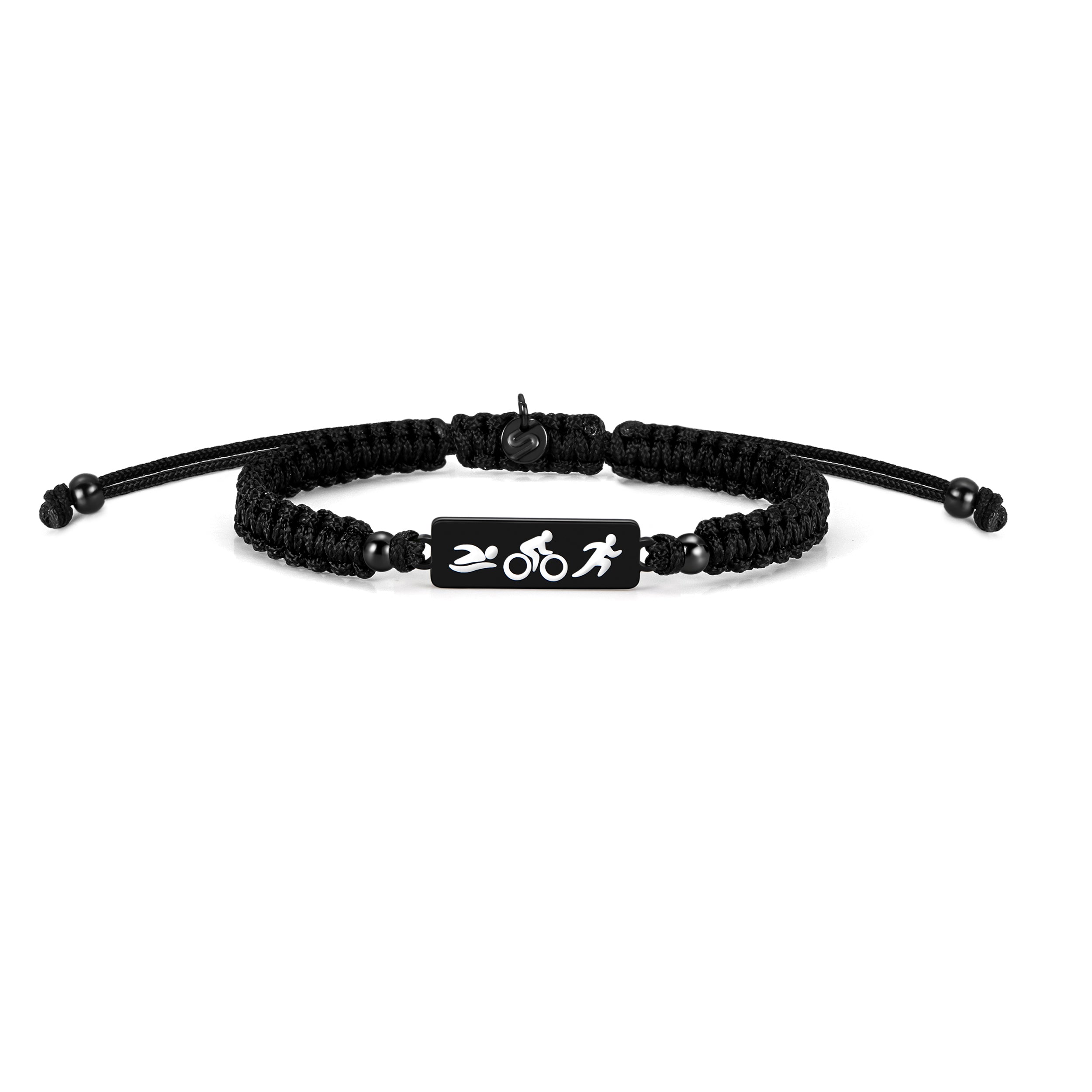 All Black Triathlon Braided Bracelet