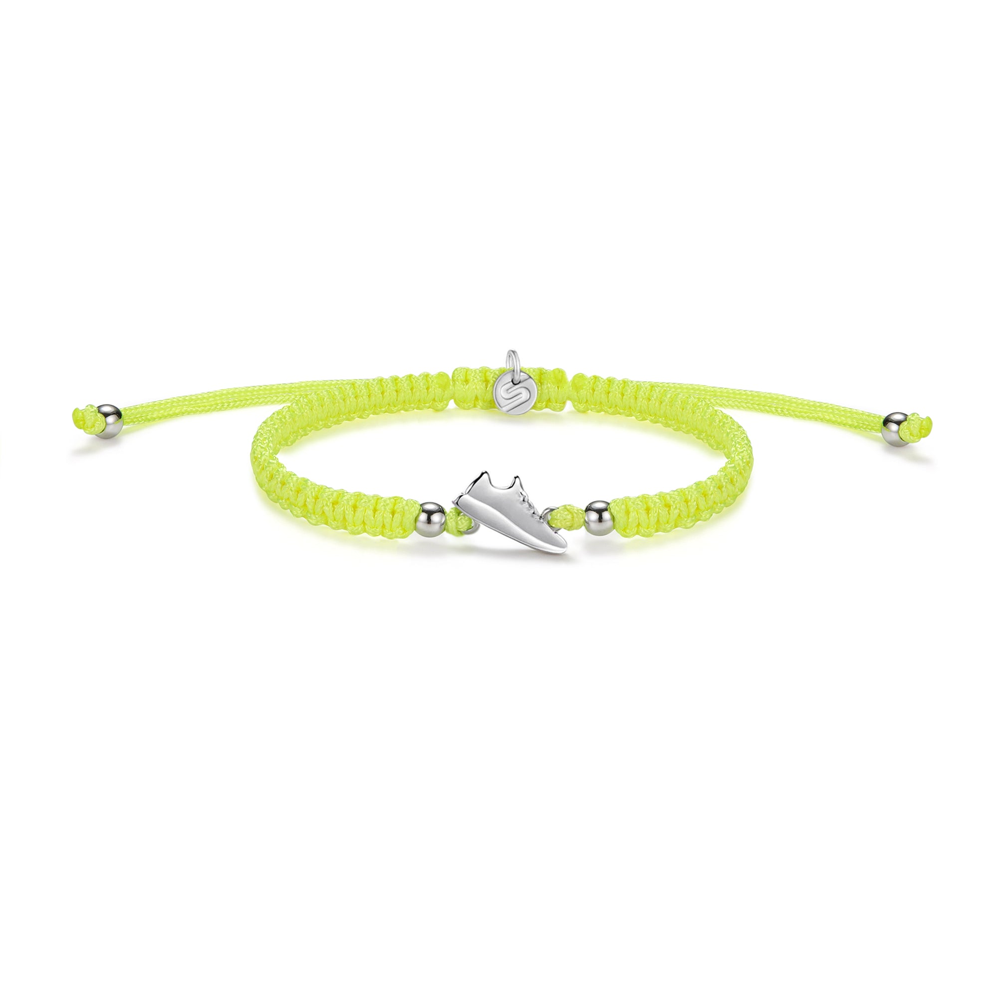 Bracelet tressé jaune néon Silver Runner