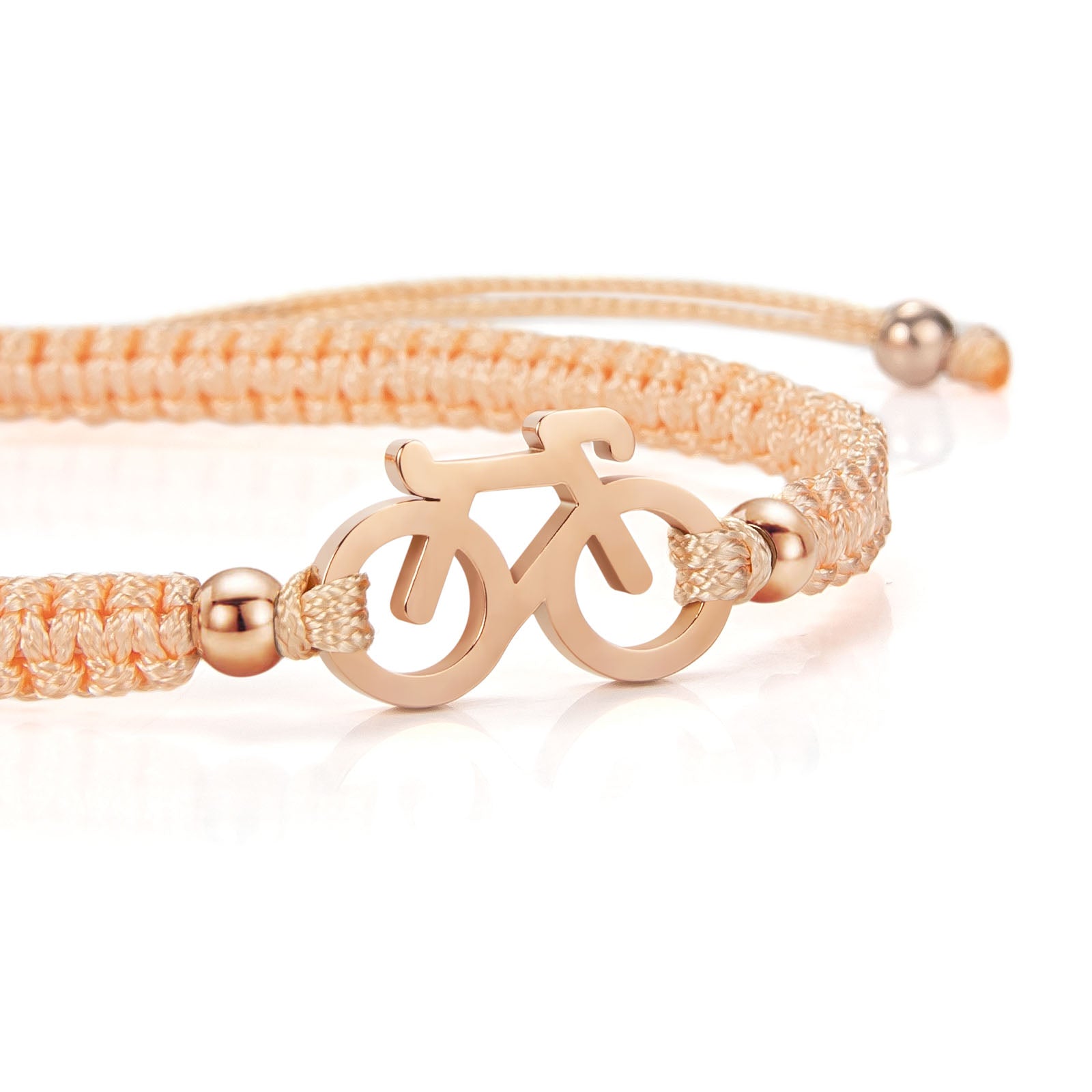 Rose Bike Nude Braided Bracelet