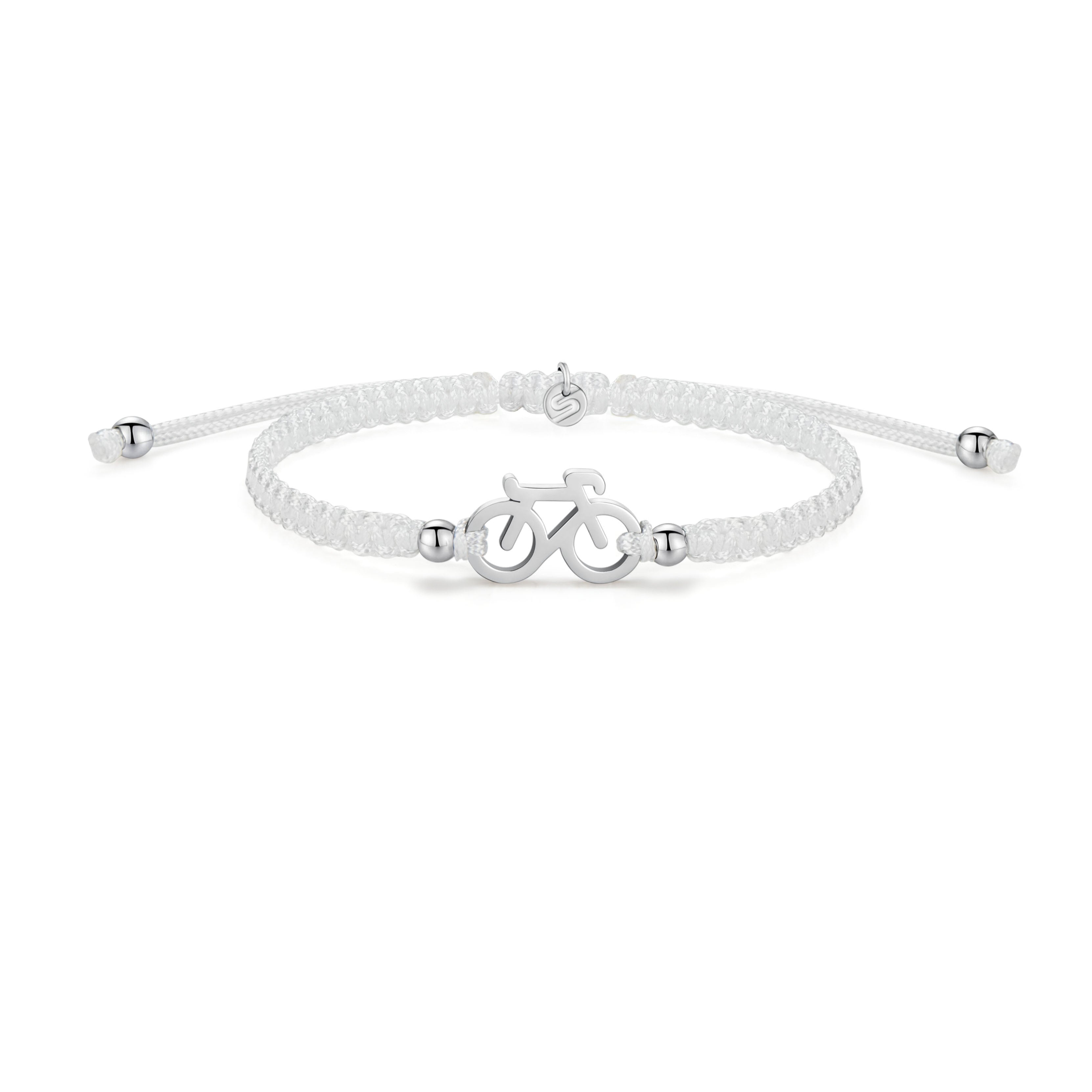 Silber Fahrrad Weiß Geflochtenes Armband