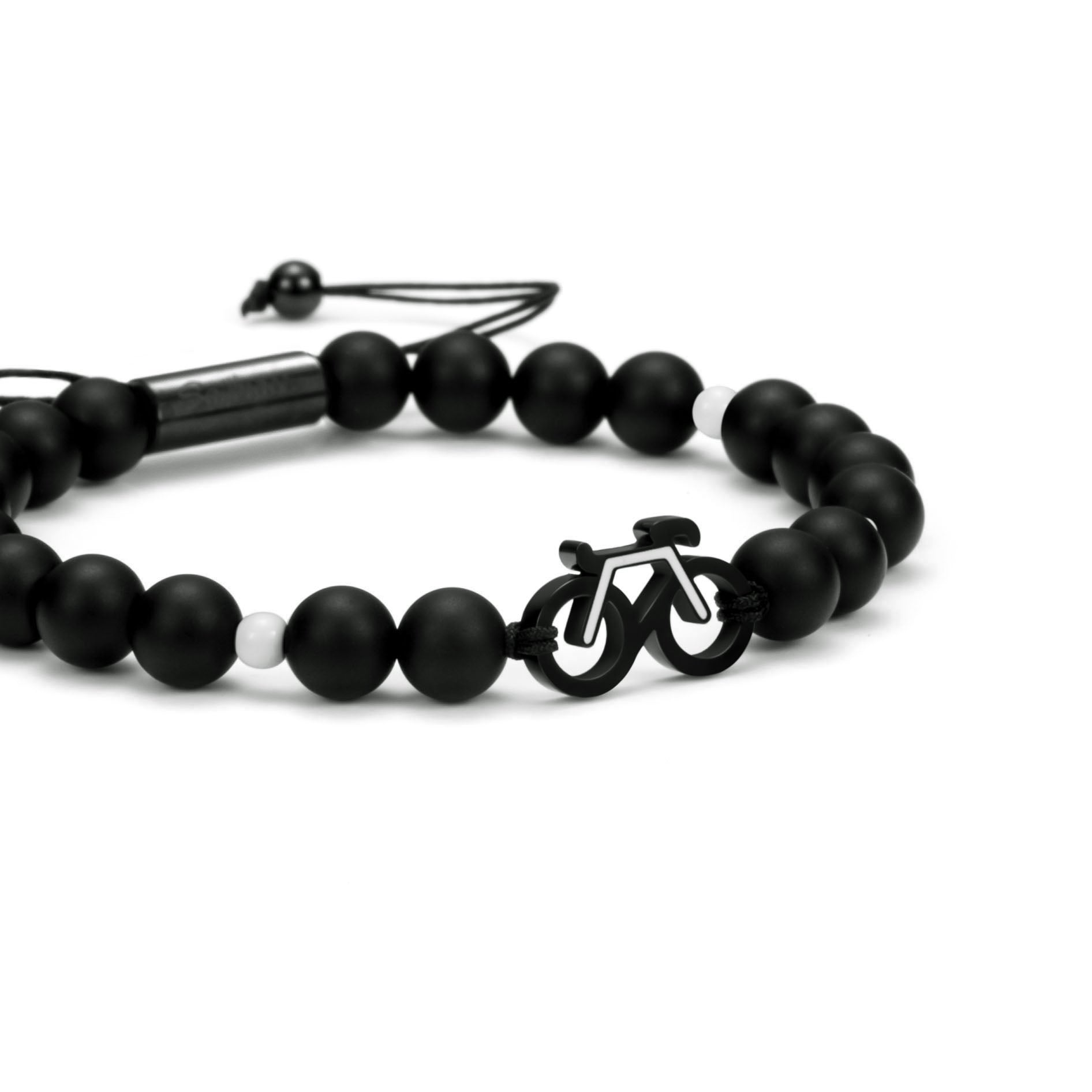 Monochrome Bike Beaded Bracelet