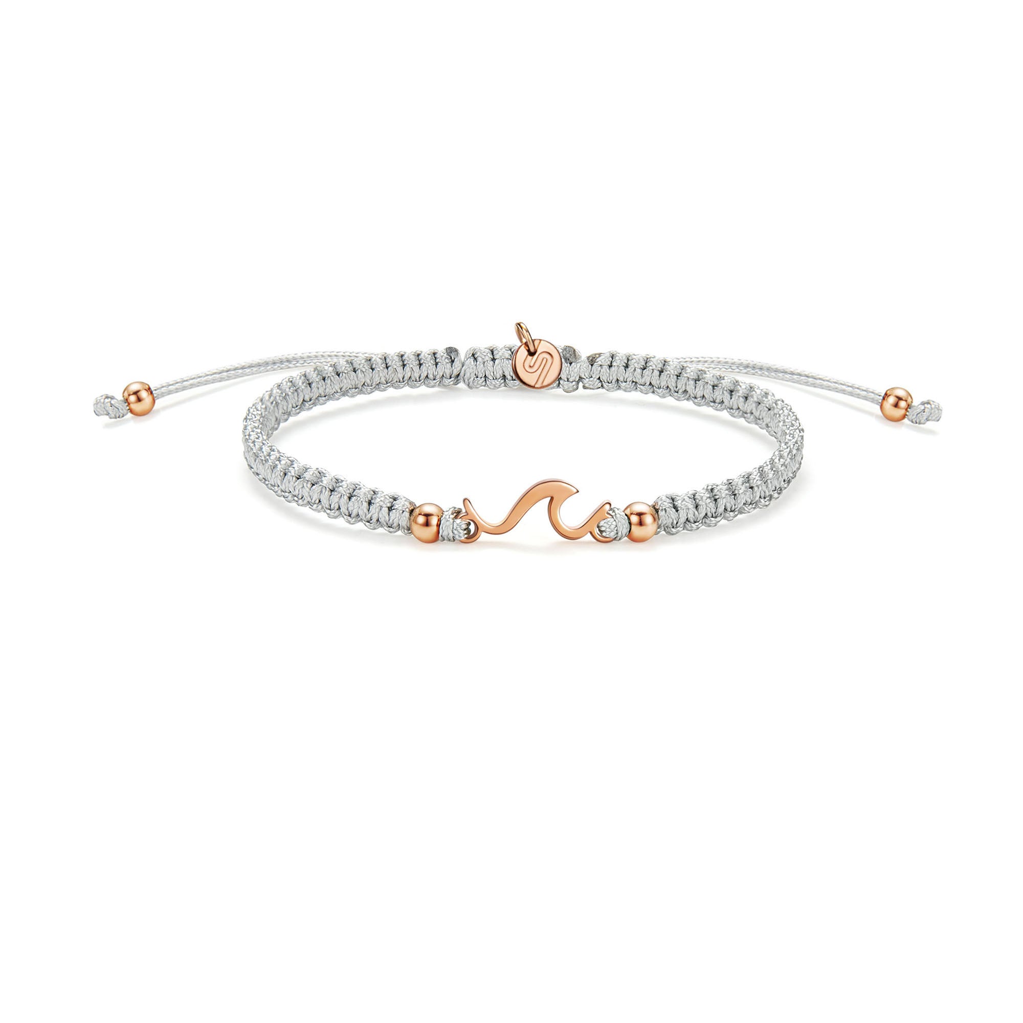 Rose Wave Grau Geflochtenes Armband