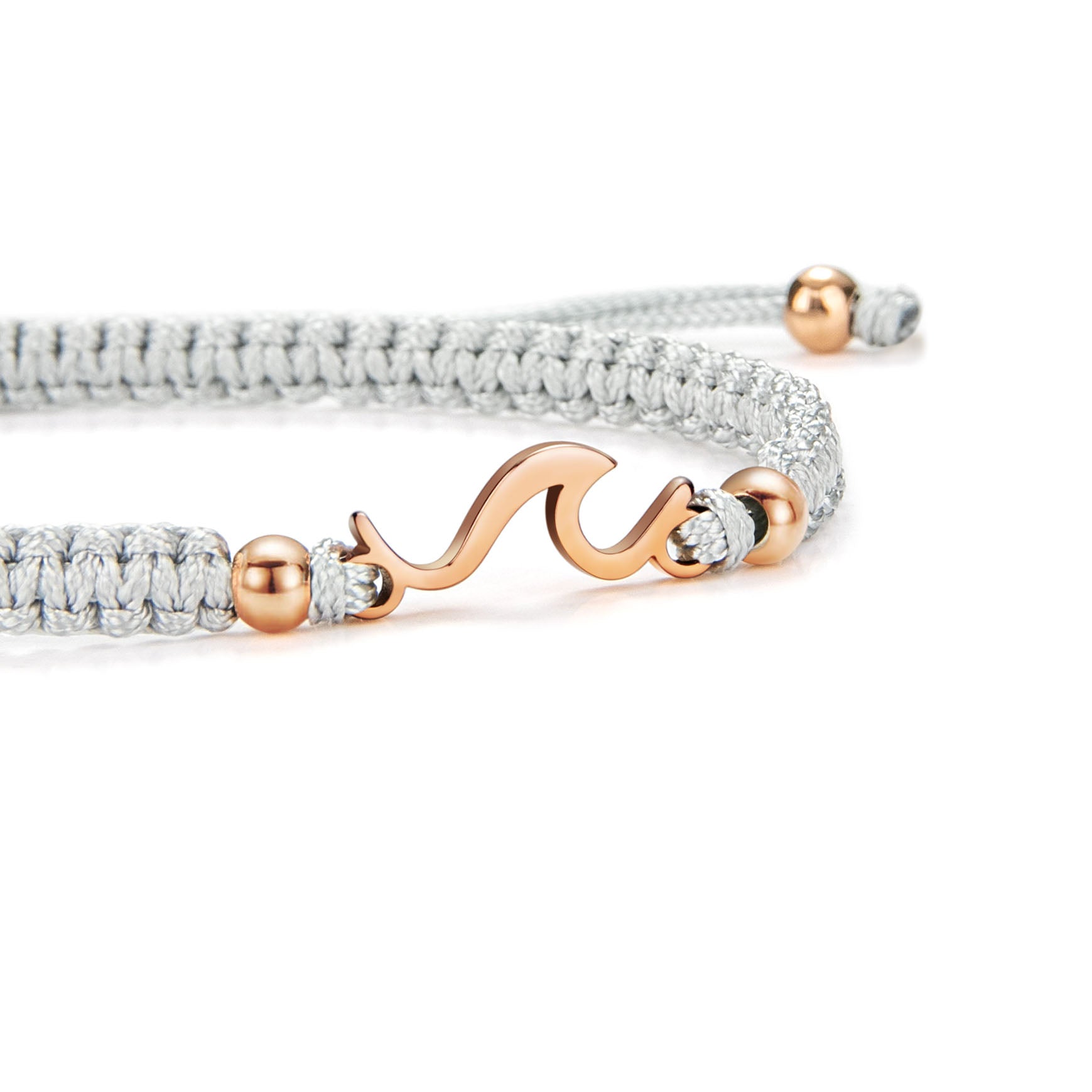 Rose Wave Grau Geflochtenes Armband