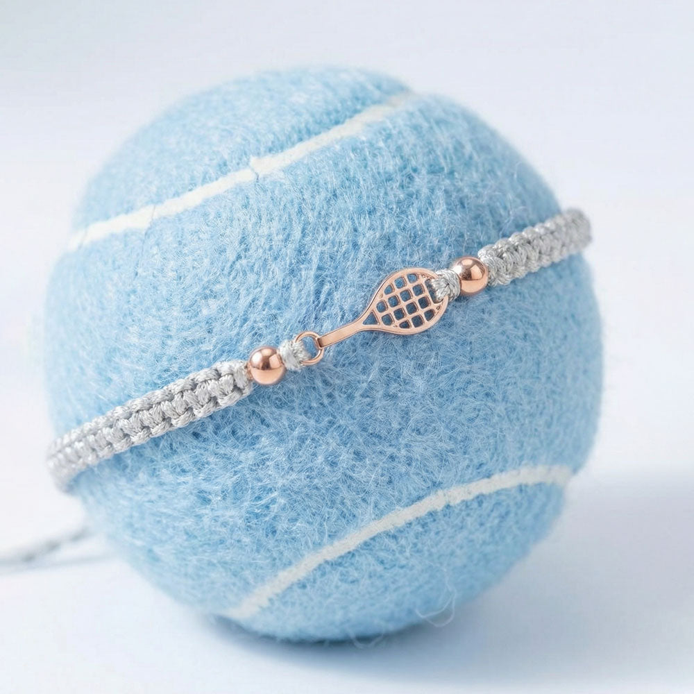 Rose Tennis Grey Braided Bracciale