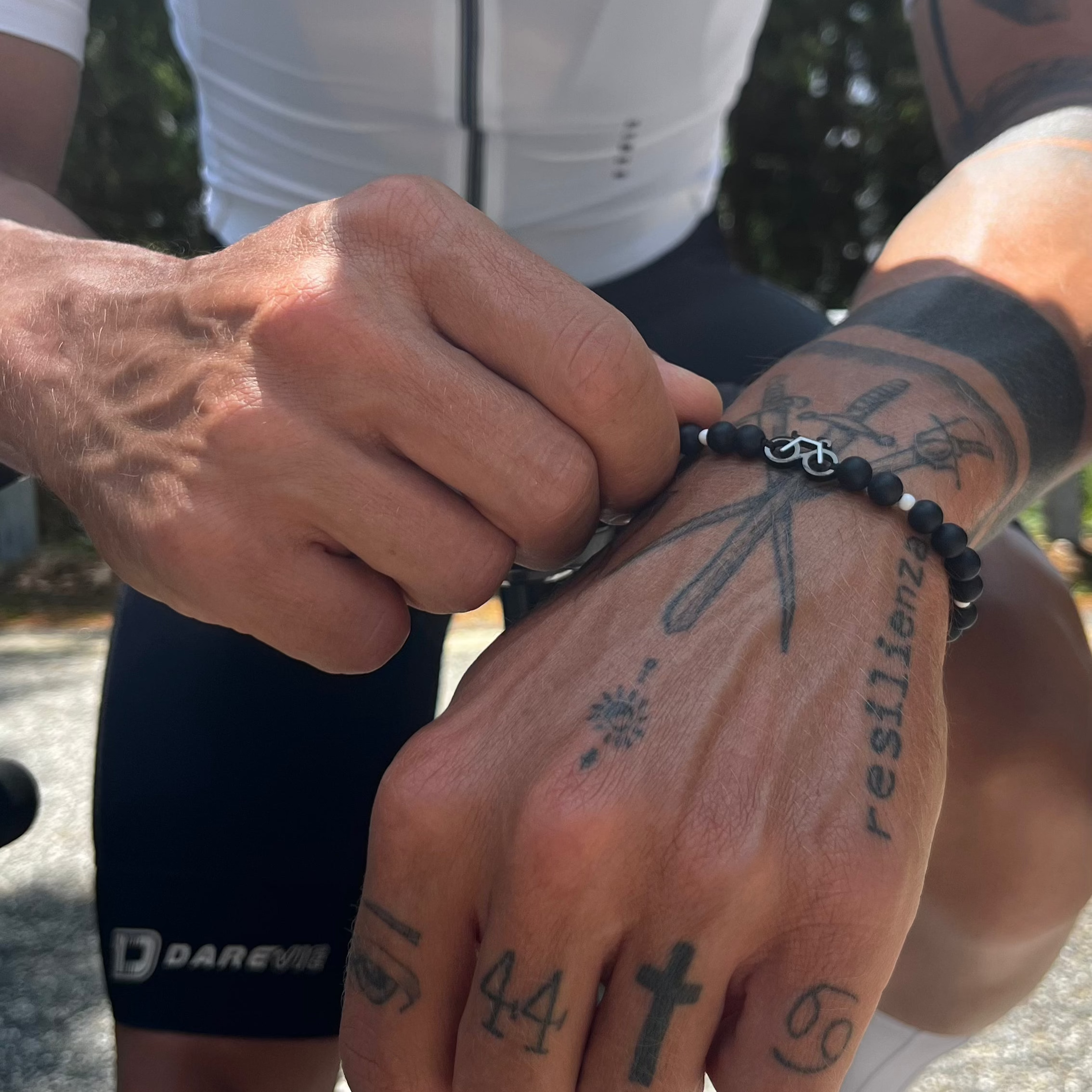 Monochrome Bike Beaded Bracelet