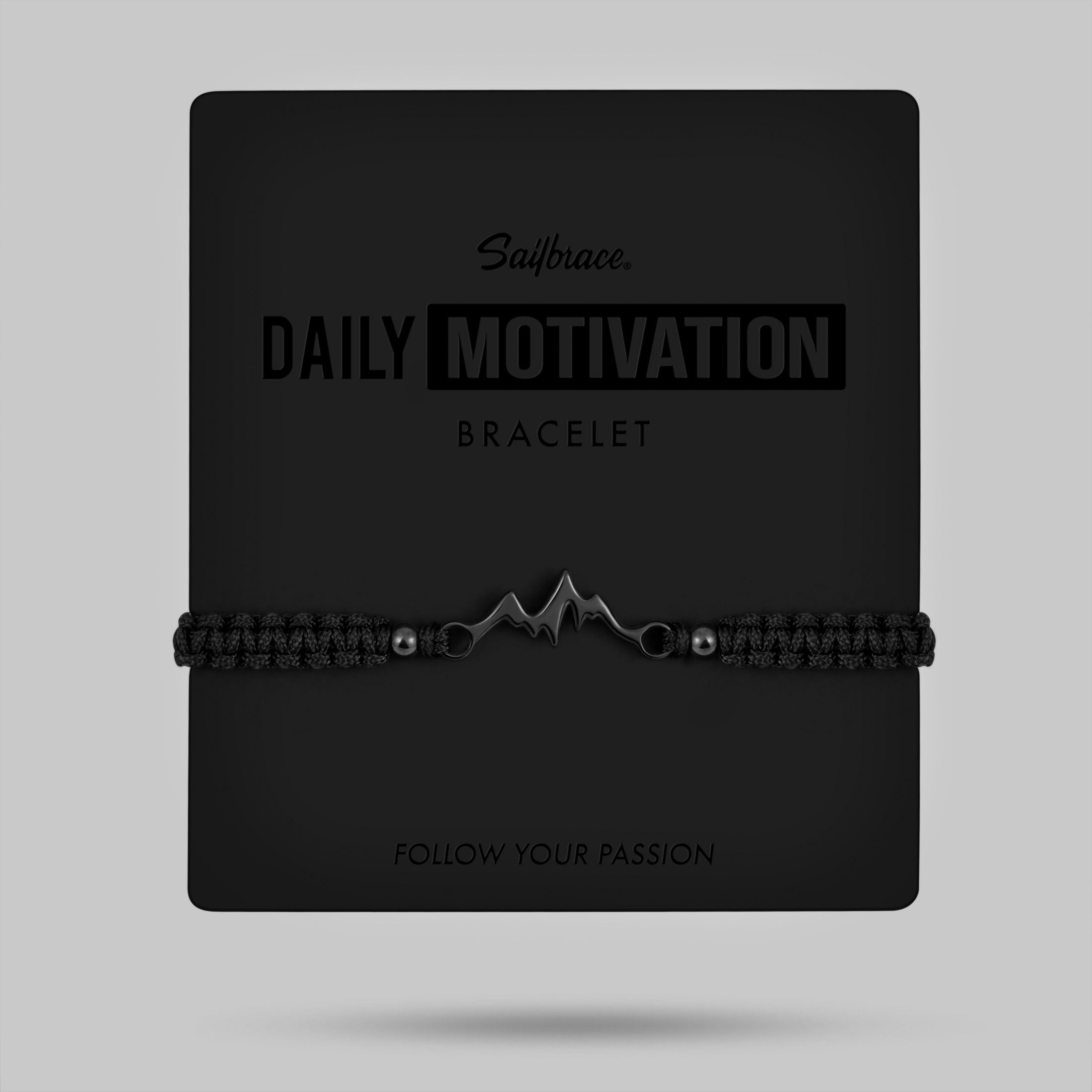 Pulsera trenzada de montaña totalmente negra