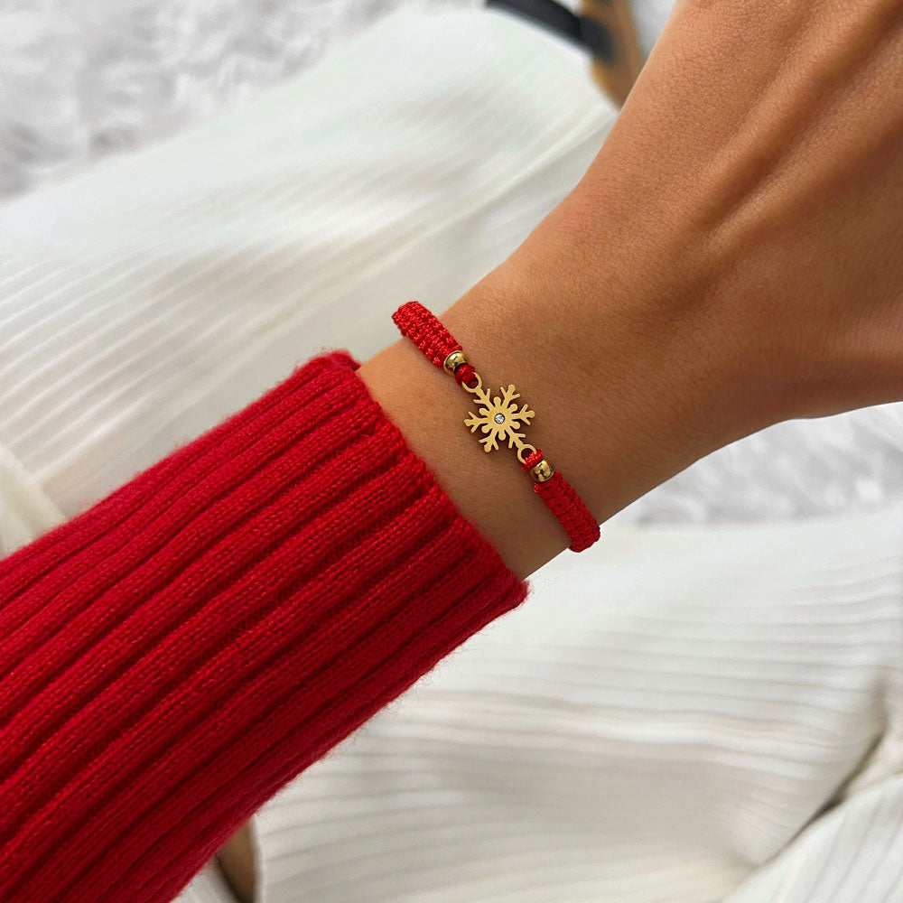 Bracelet tressé flocon de neige magique