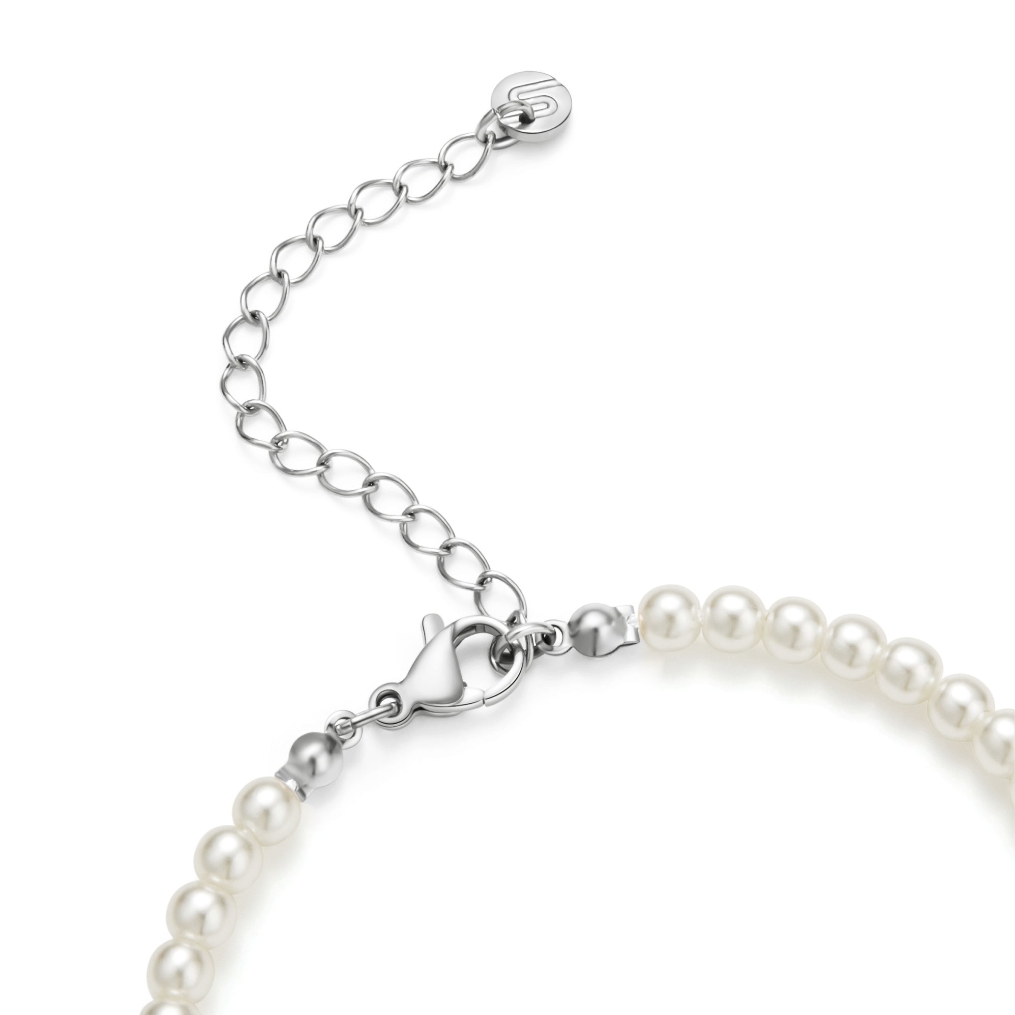 Bracelet chaîne de vélo argent perle