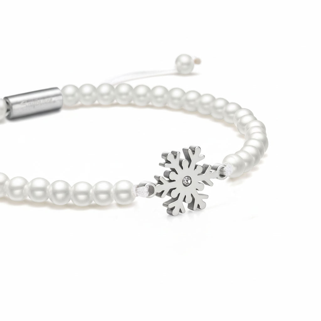 Pearl Frost Snowflake Bracelet