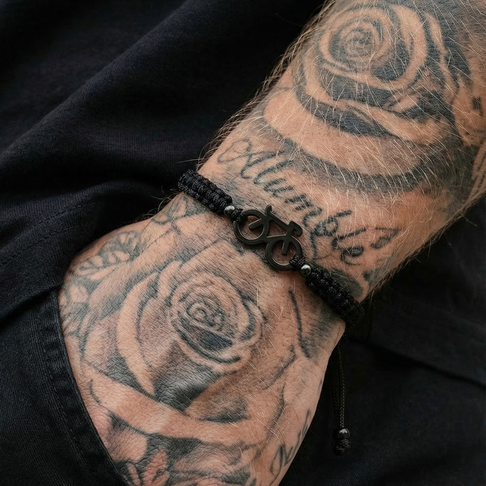 Black Bike Braided Pulsera