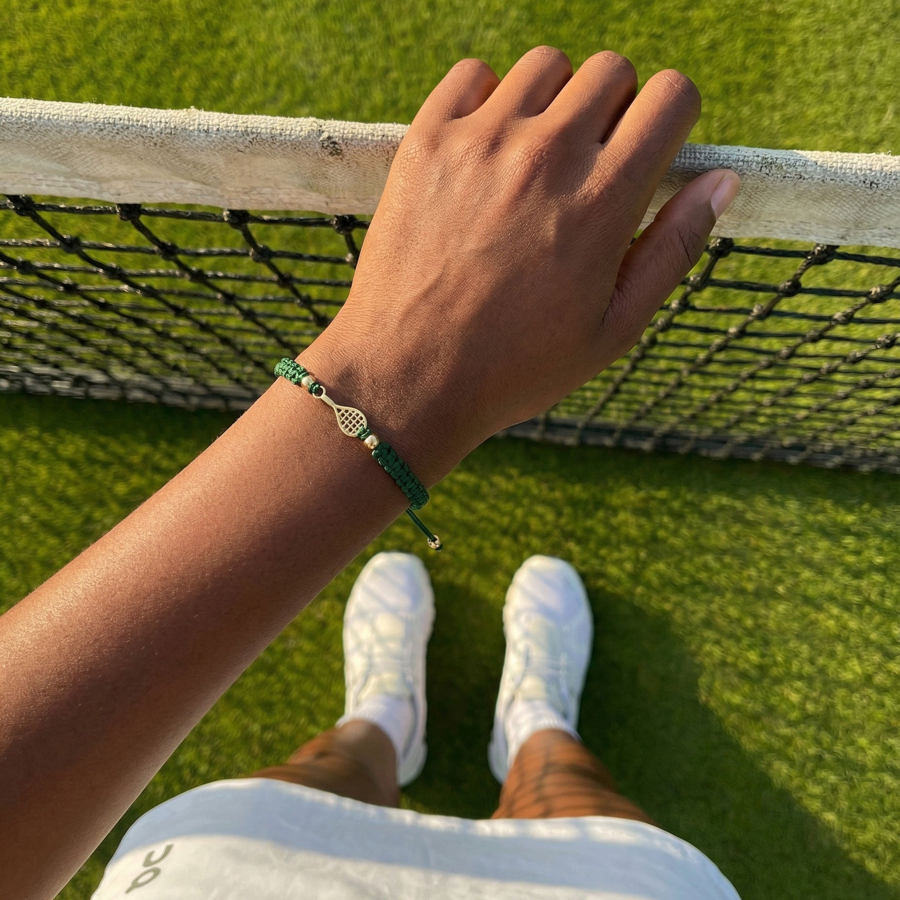 Gold Tennis Dark Green Braided zapestnica