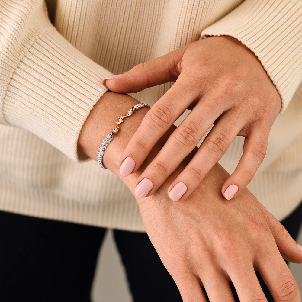 Rose Mountain Grey Braided Bracciale