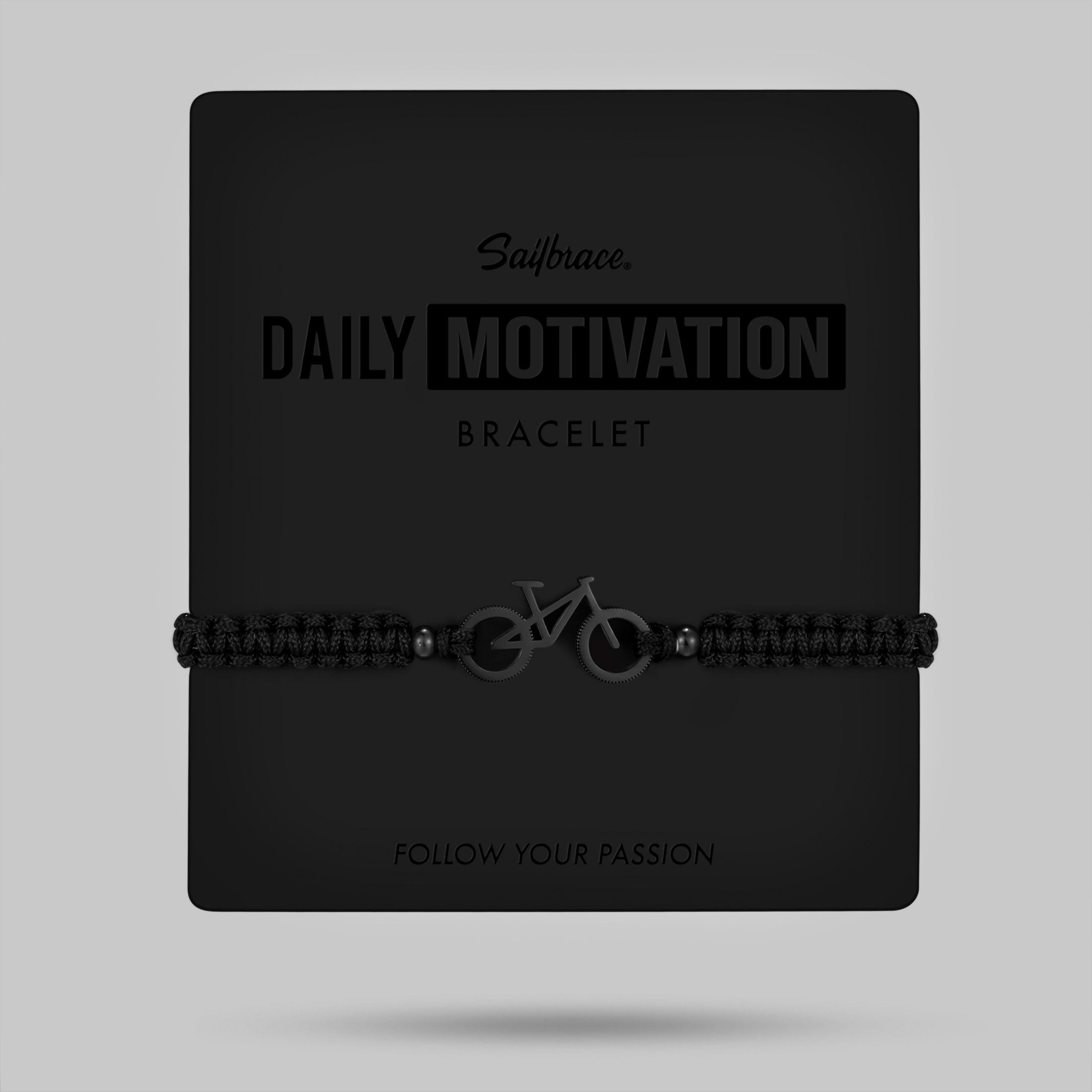 Bracelet tressé tout noir pour vélo VTT