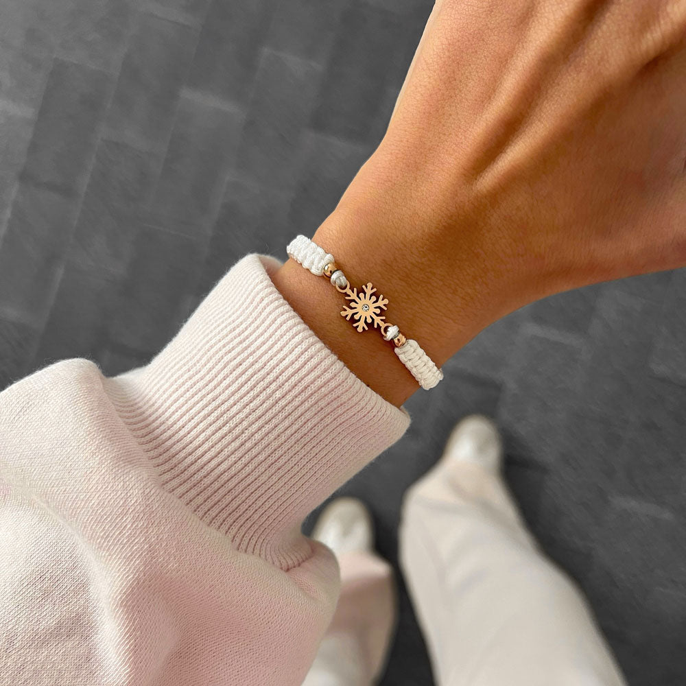 Frozen Snowflake Braided Bracelet