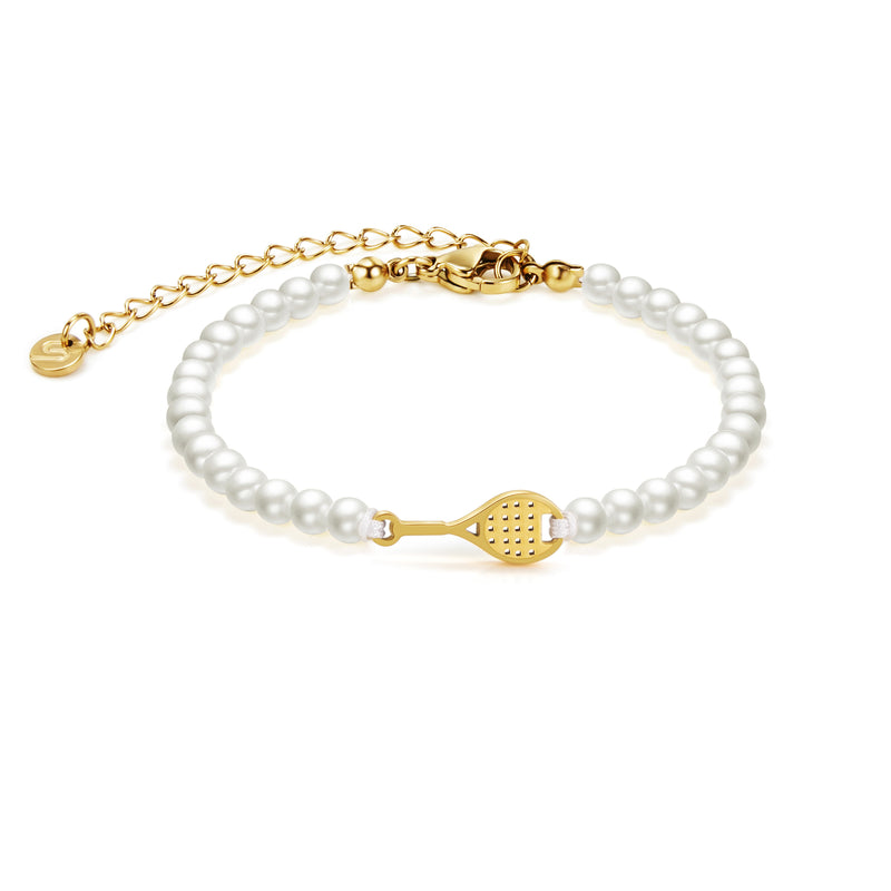 Pearl Gold Tennis Chain Bracelet