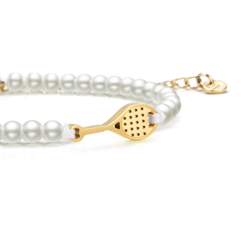 Pearl Gold Tennis Chain Bracelet