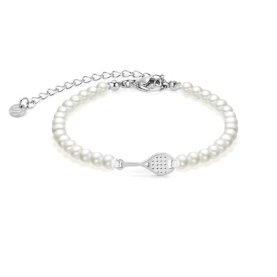 Pearl Silver Tennis Chain Bracelet