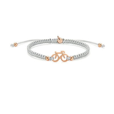 Rose Bike Grey Braided Bracelet