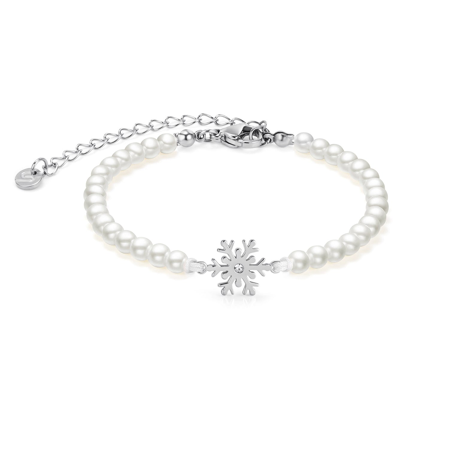 Pearl Frost Snowflake Chain Bracelet