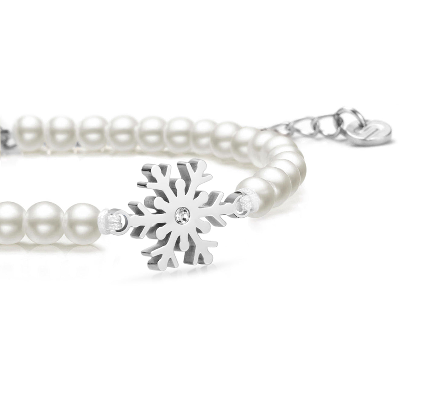 Pearl Frost Snowflake Chain Bracelet