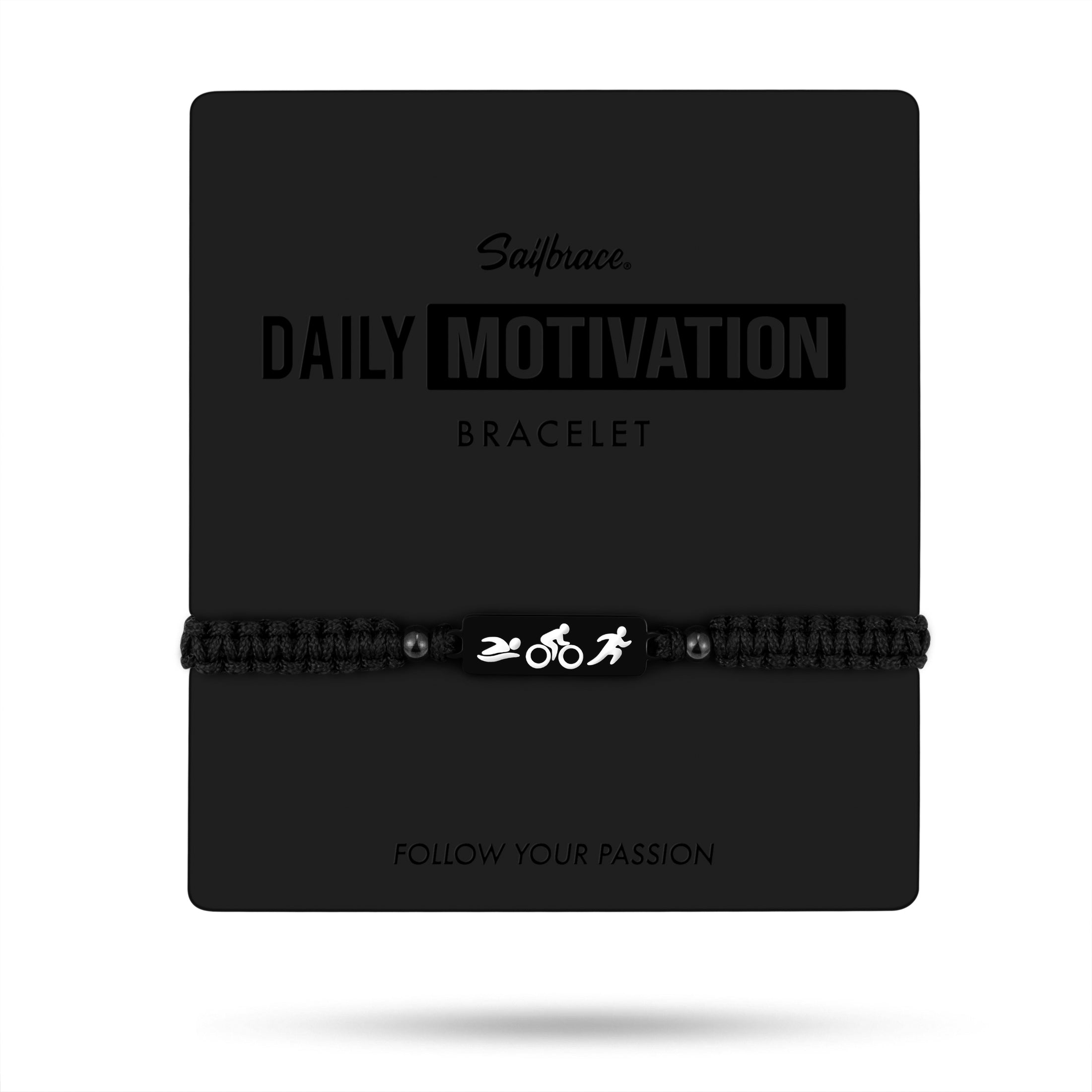 Ganz schwarzes Triathlon geflochtenes Armband