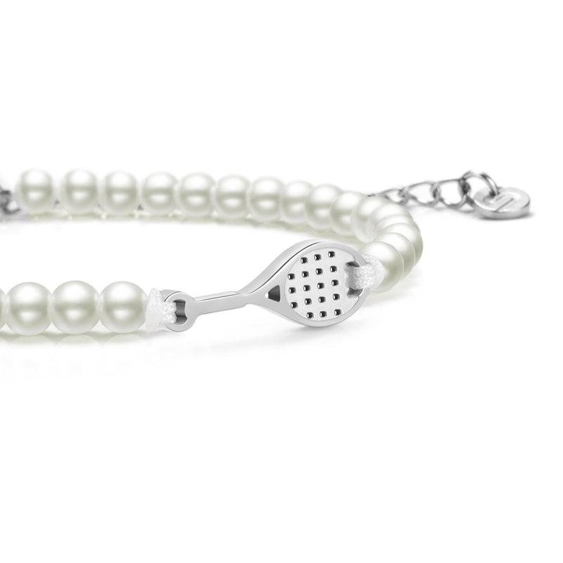 Pearl Silver Tennis Chain Bracelet