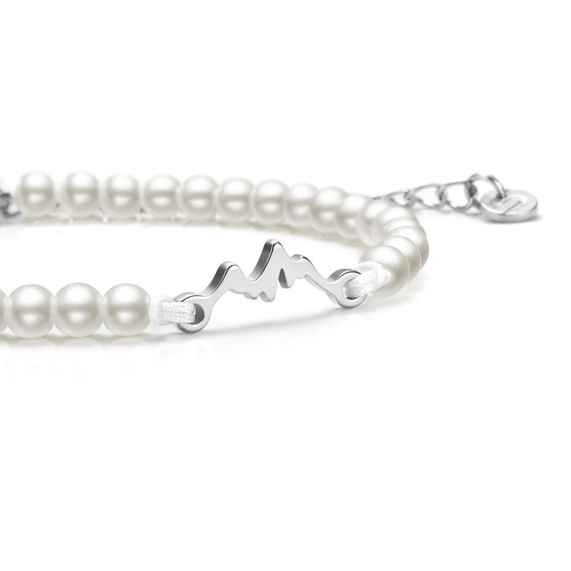 Pearl Silver Mountain Chain Bracelet