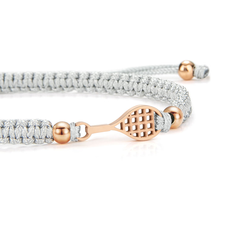Rose Tennis Grey Braided Bracelet