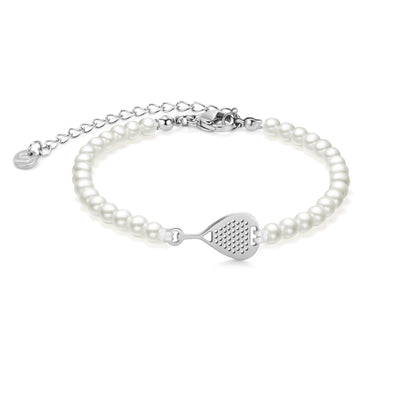 Pearl Silver Padel Chain Bracelet