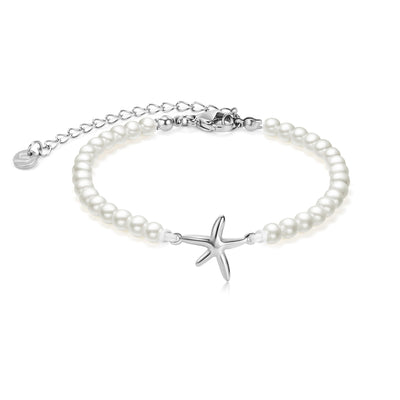 Pearl Silver Seastar Chain Bracelet