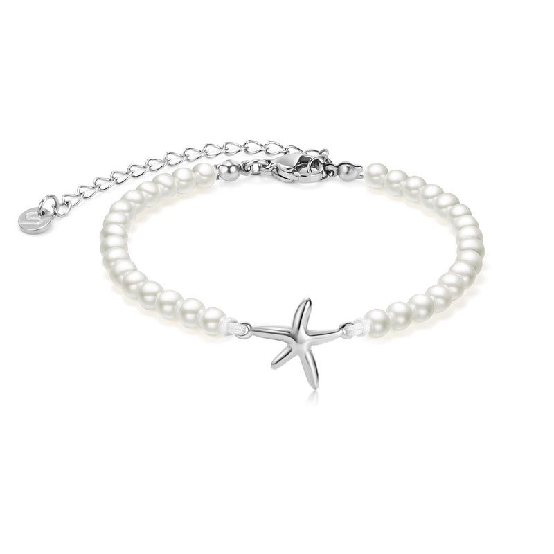 Pearl Silver Seastar Chain Bracelet