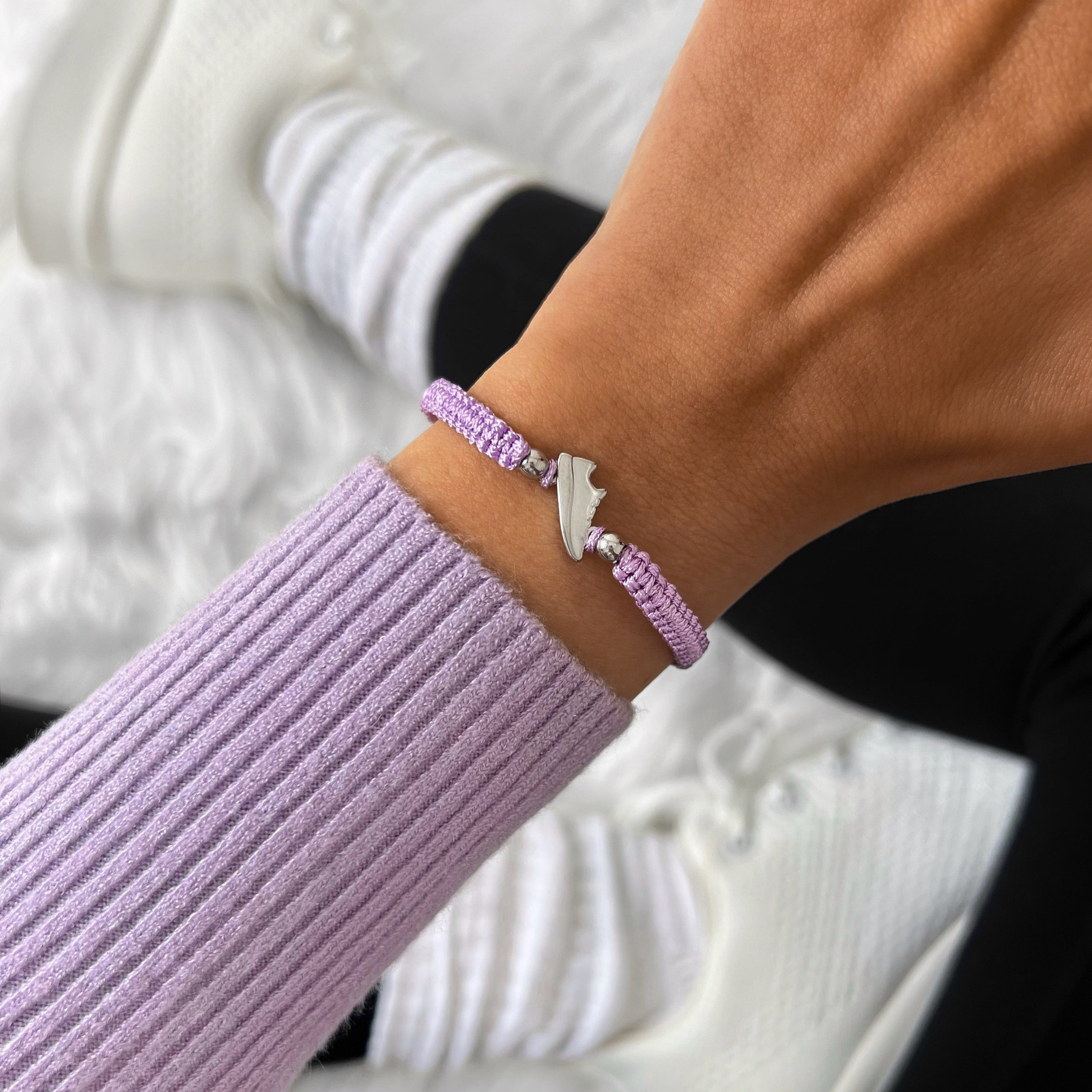 Silver Runner Lila Geflochtenes Armband