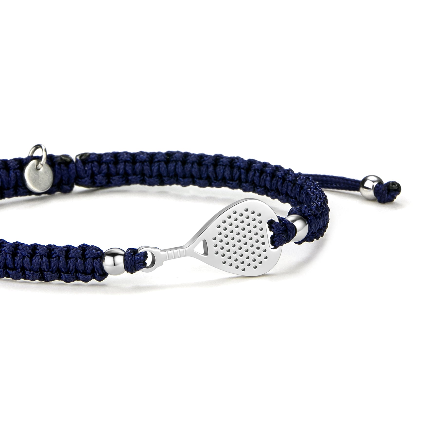 Silver Tennis Dark Green Braided Bracelet