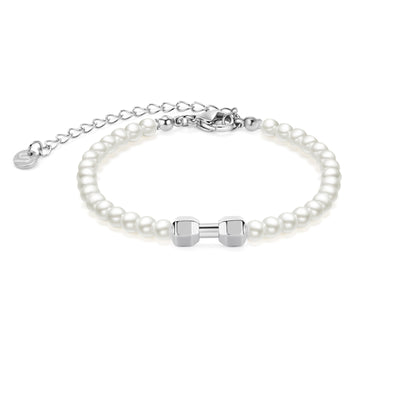 Pearl Silver Gym Chain Bracelet