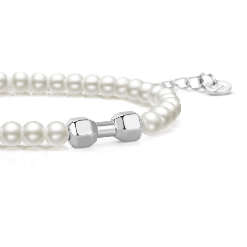 Pearl Silver Gym Chain Bracelet