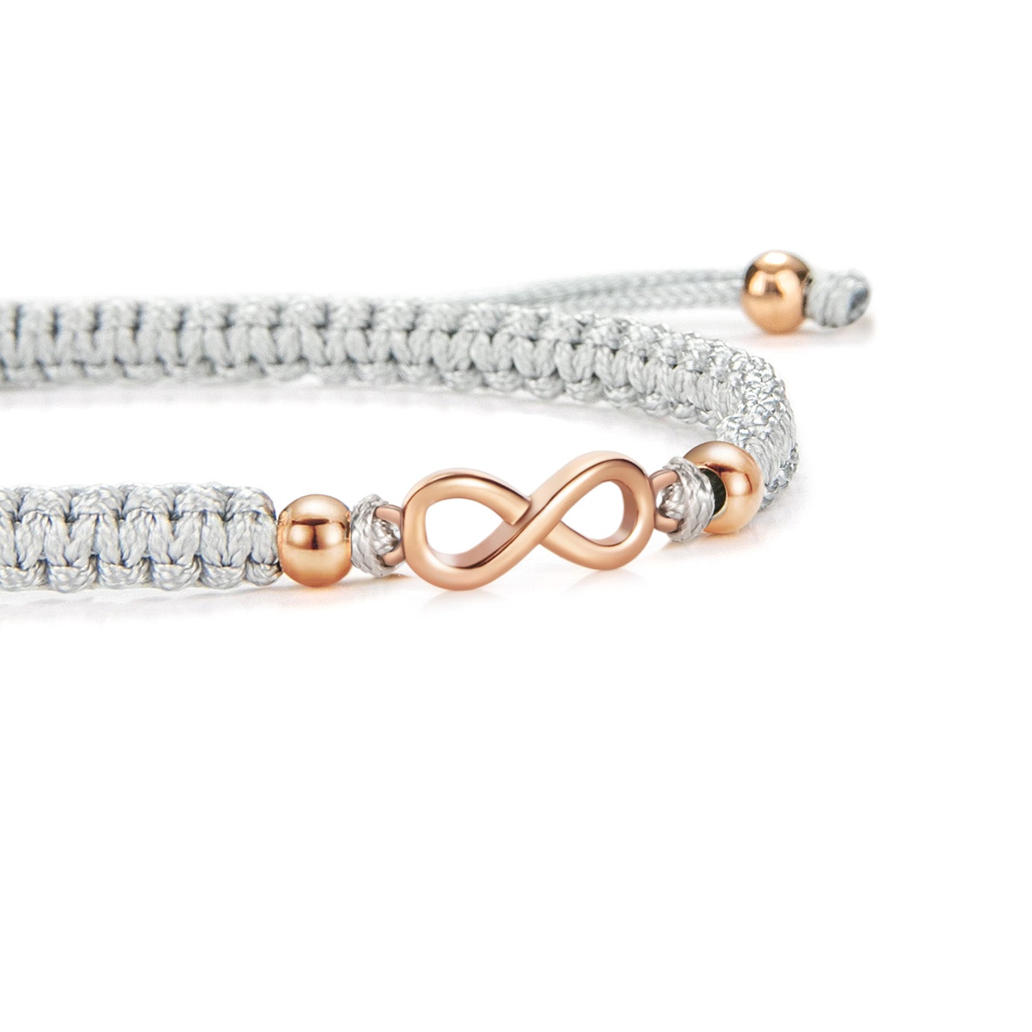 Rose Infinity Grau Geflochtenes Armband