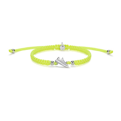 Silver Runner Neon Yellow Braided Bracelet