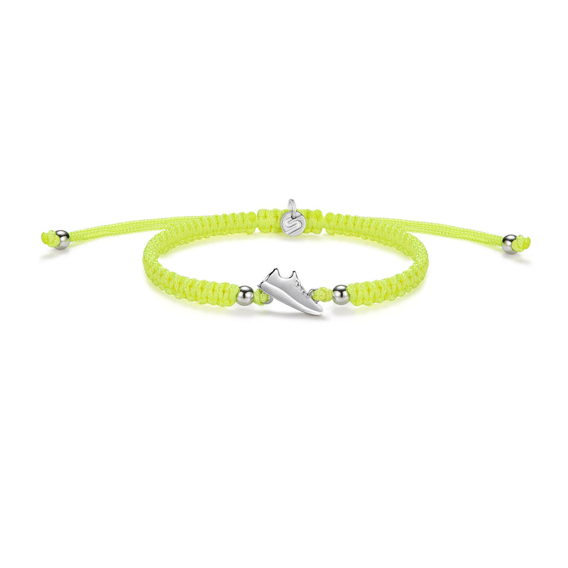 Silver Runner Neon Yellow Braided Bracelet