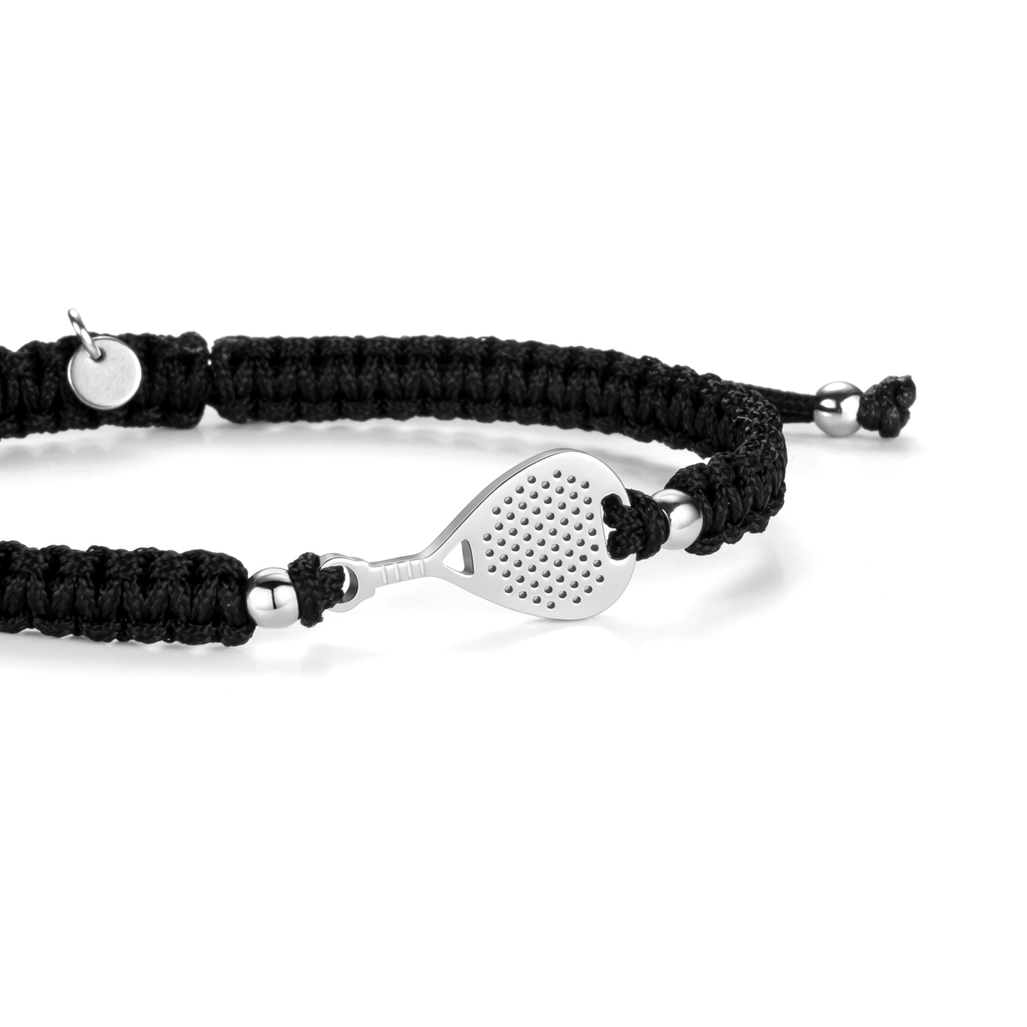 Rose Padel Black Braided Bracelet
