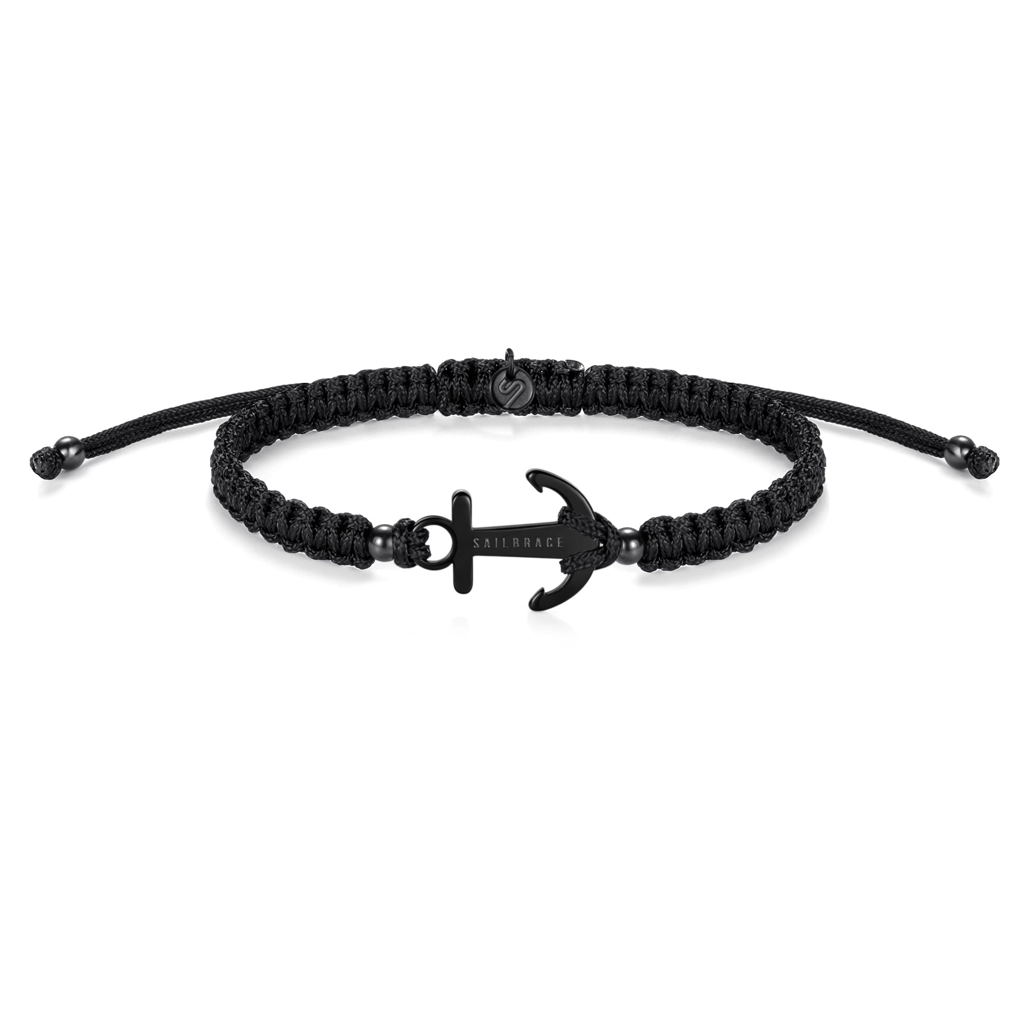 Schwarzes Anker Geflochtenes Armband