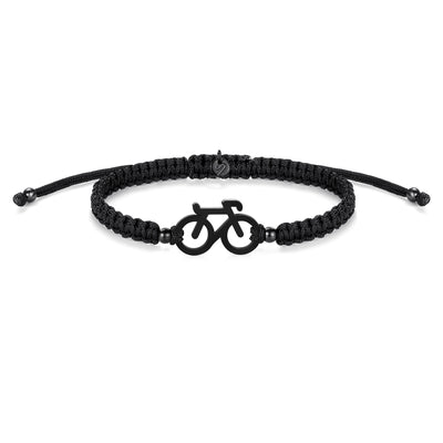 Black Bike Braided Bracelet